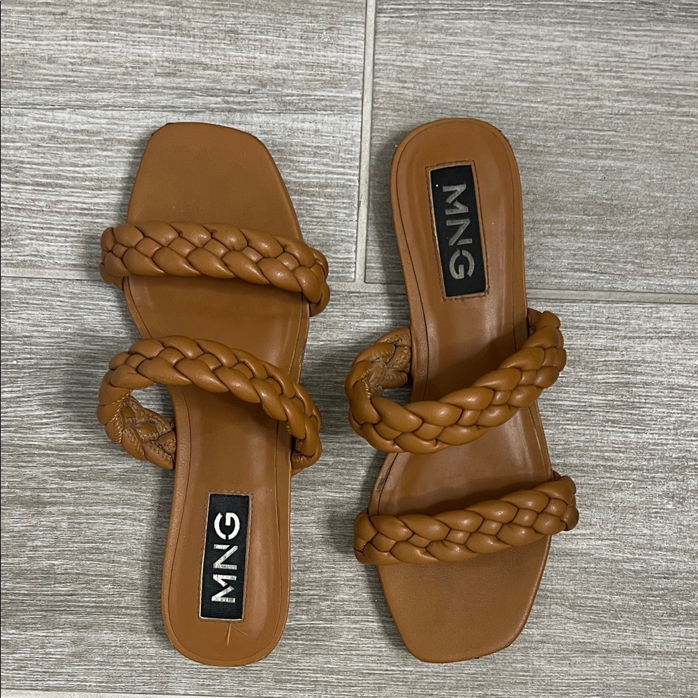 Mango Women's Brown Braided Sandals